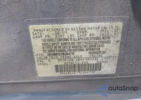2009 Nissan Sentra 2.0S from USA, damaged, VIN 3N1AB61E79L644772
